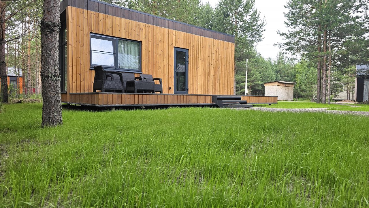 Мини-дом (Scandi №23 (с террасой и купелью)), База отдыха Les Holidays