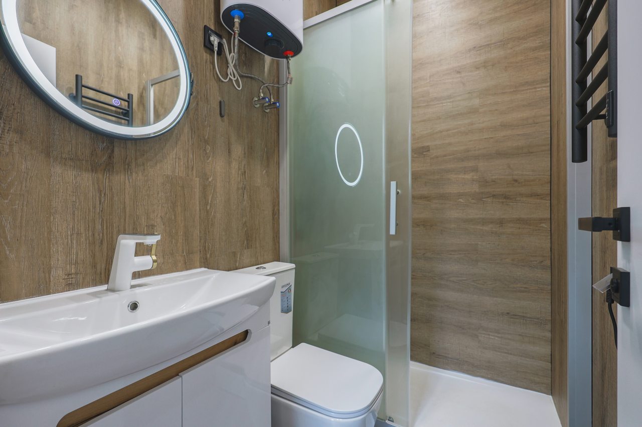 Мини-дом (Scandi №23 (с террасой и купелью)), База отдыха Les Holidays