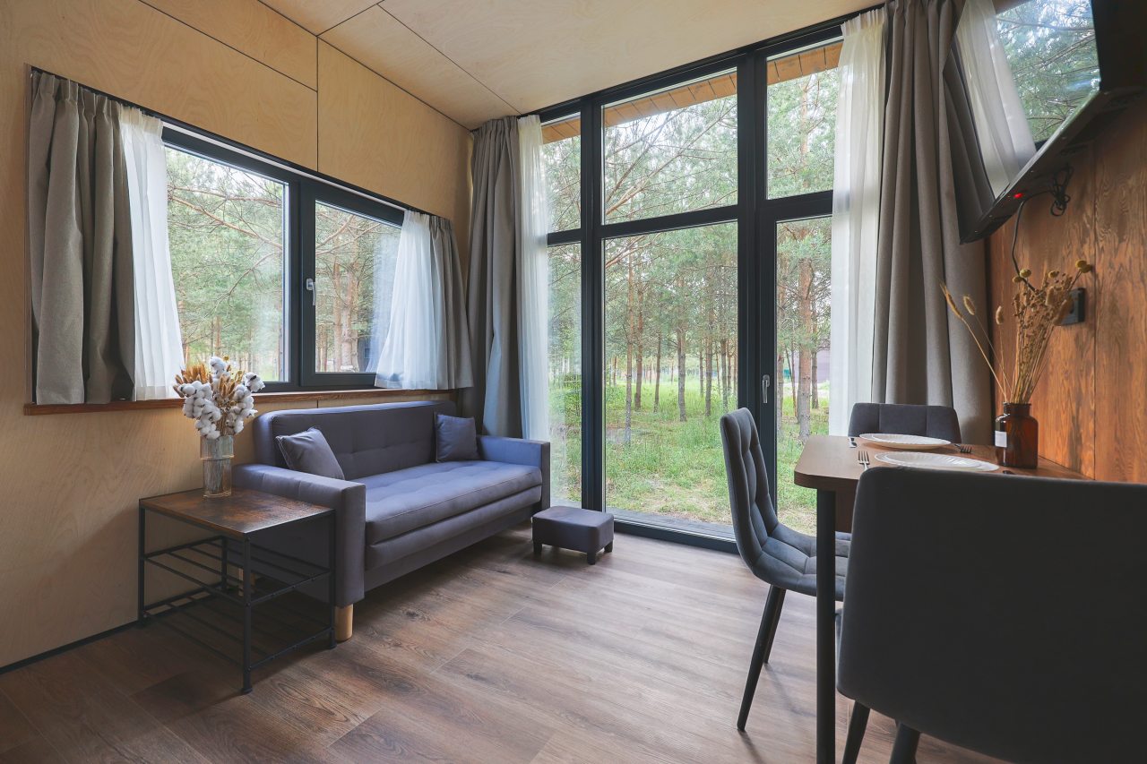 Мини-дом (Scandi №23 (с террасой и купелью)), База отдыха Les Holidays