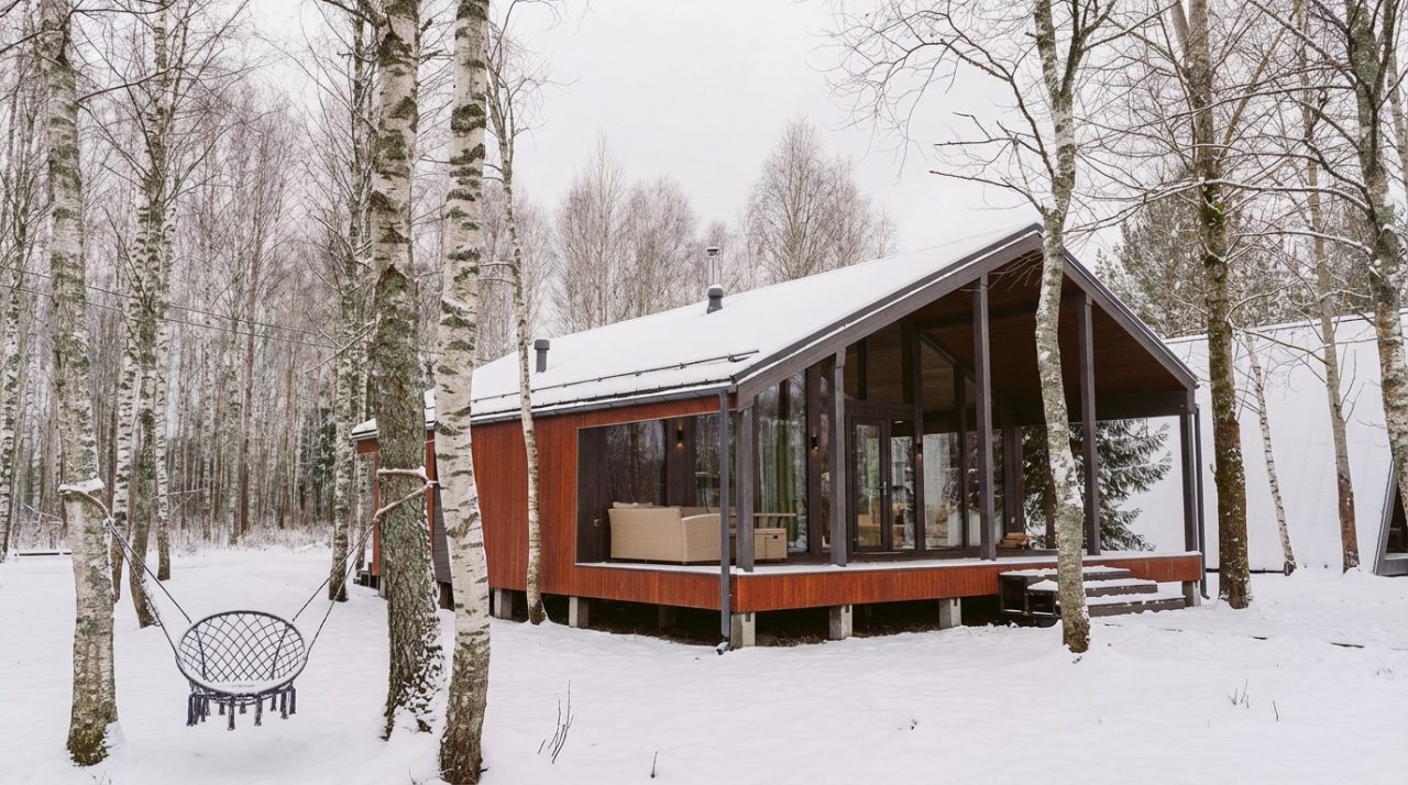 Коттедж (BarnHouse №22 с камином и кондиционером (без купели)), База отдыха Les Holidays