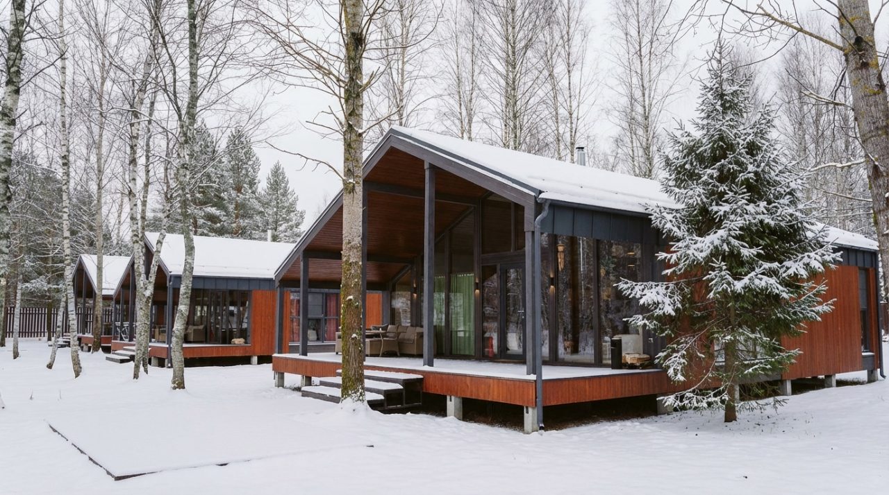 Коттедж (BarnHouse №22 с камином и кондиционером (без купели)), База отдыха Les Holidays