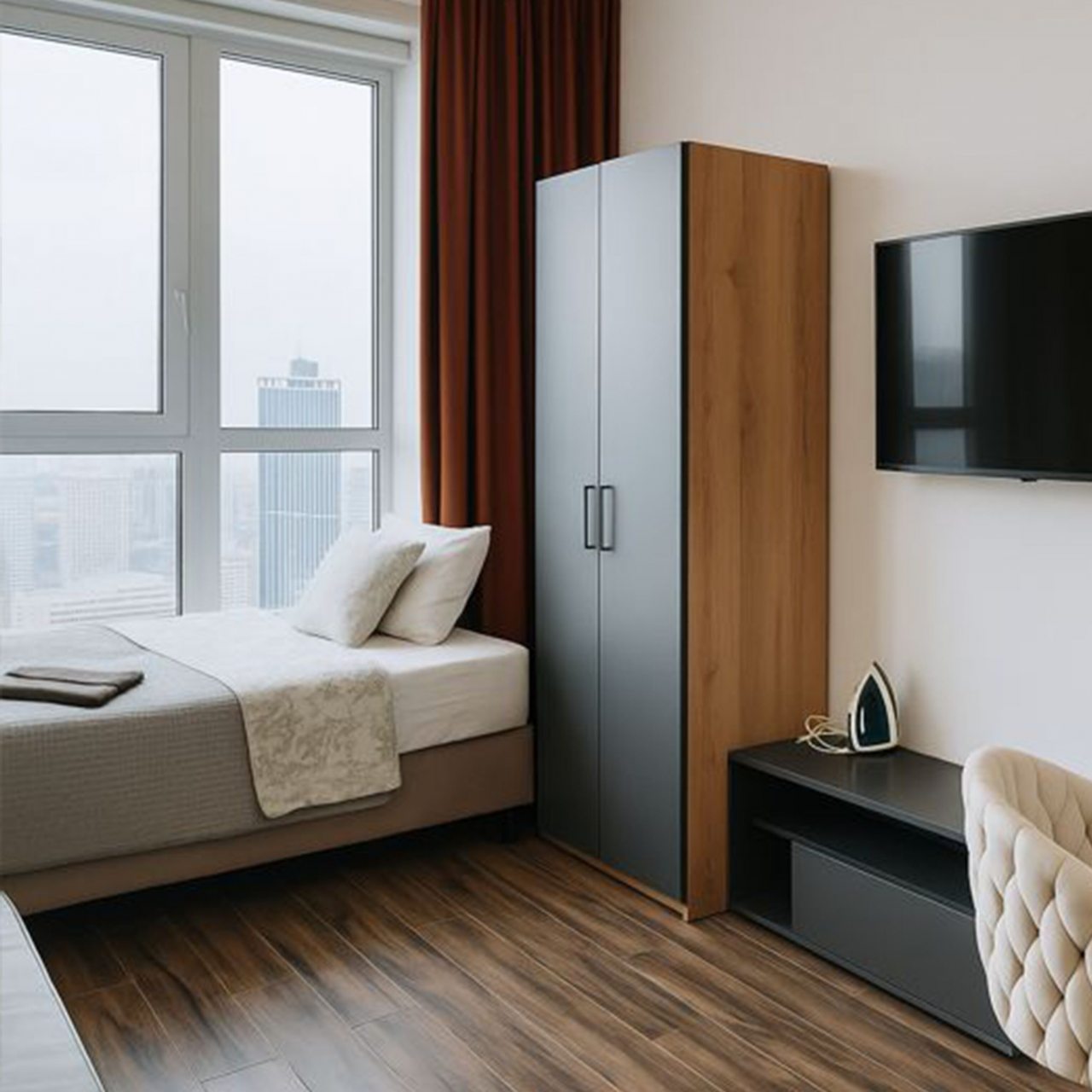 Апартаменты (Василия Ланового, дом 1к2. Студия для 4 гостей (2+2)), Апартаменты MaxRealty24 ул. Василия Ланового 1к1