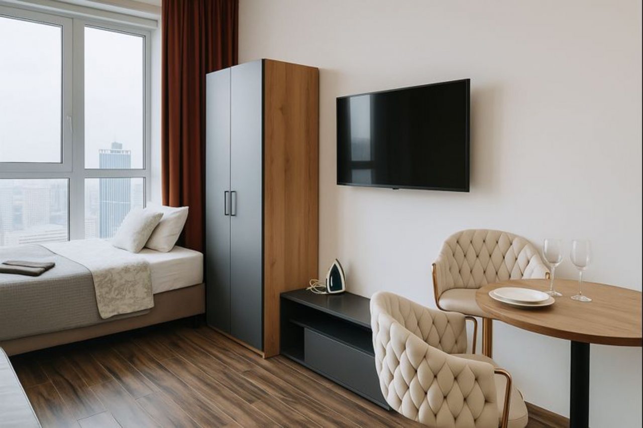 Апартаменты (Василия Ланового, дом 1к2. Студия для 4 гостей (2+2)), Апартаменты MaxRealty24 ул. Василия Ланового 1к1