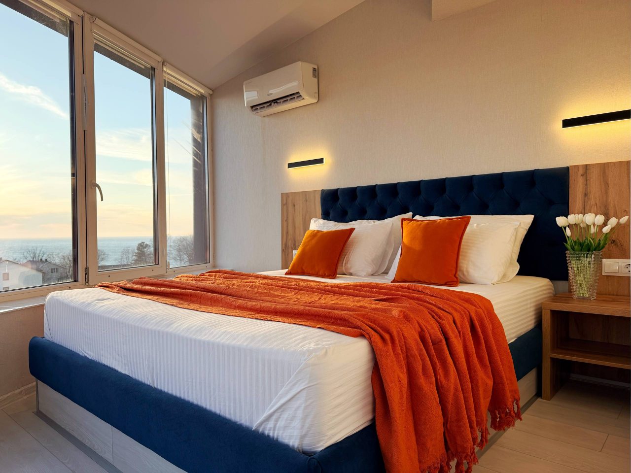 Апартаменты (С панорамой моря и гор. 3 минуты до пляжа), Апартаменты Goodwill 3 минуты от моря