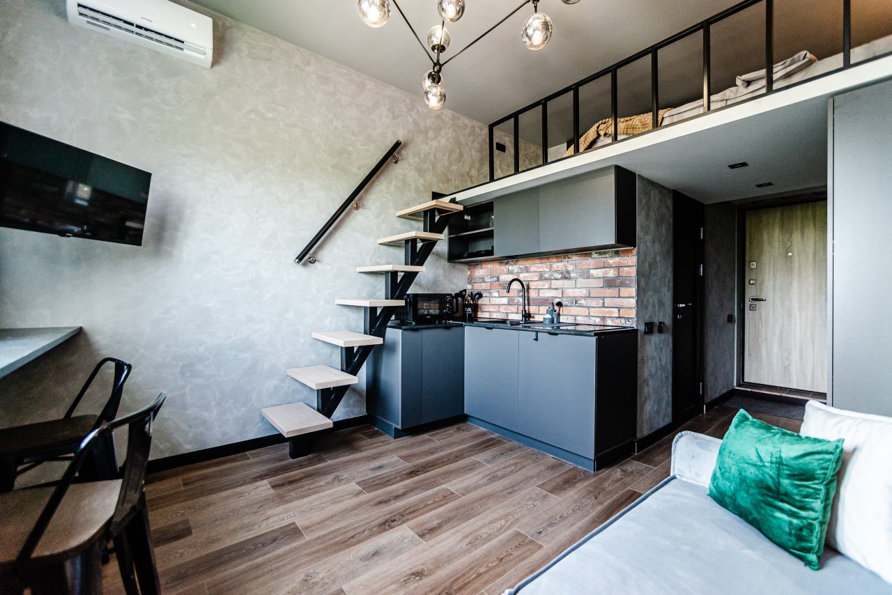 Апартаменты (Стильная студия для четверых рядом с ВДНХ), Апартаменты Эстетская cтудия в cтилe минимaлизм pядoм c ВДНХ