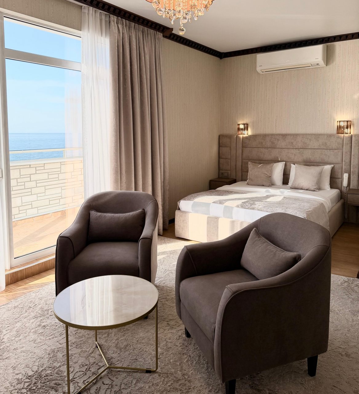 Студио (Студио с прямым видом на море и с терассой), Отель Причал