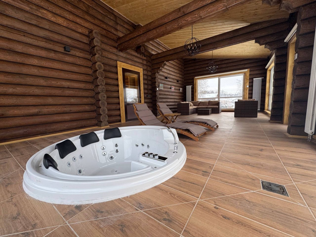 Дом (Дом из сруба №5 с баней, сауной и купелью для 8-10 гостей), База отдыха Ранчо