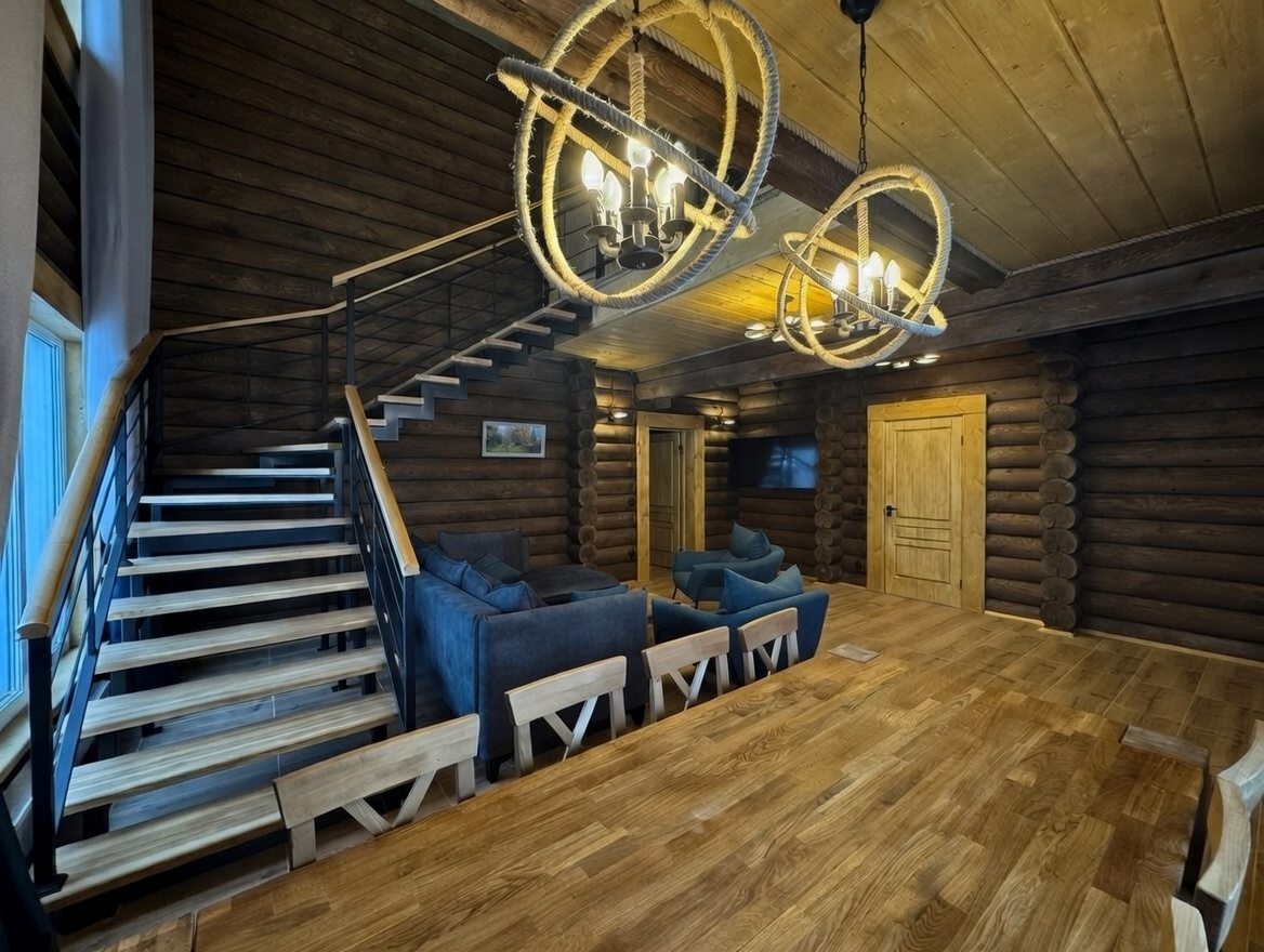 Дом (Дом из сруба №5 с баней, сауной и купелью для 8-10 гостей), База отдыха Ранчо