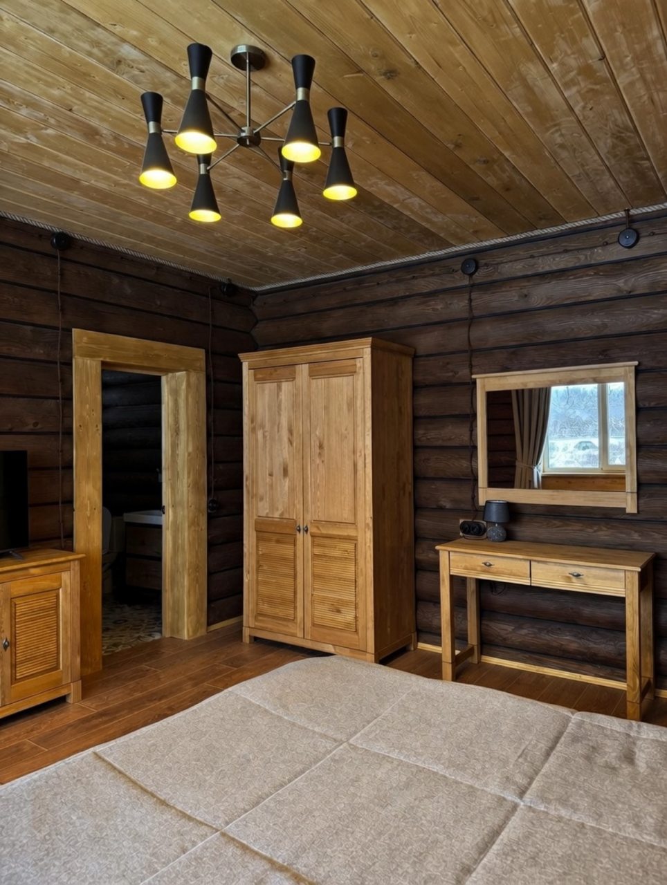 Дом (Дом из сруба №5 с баней, сауной и купелью для 8-10 гостей), База отдыха Ранчо