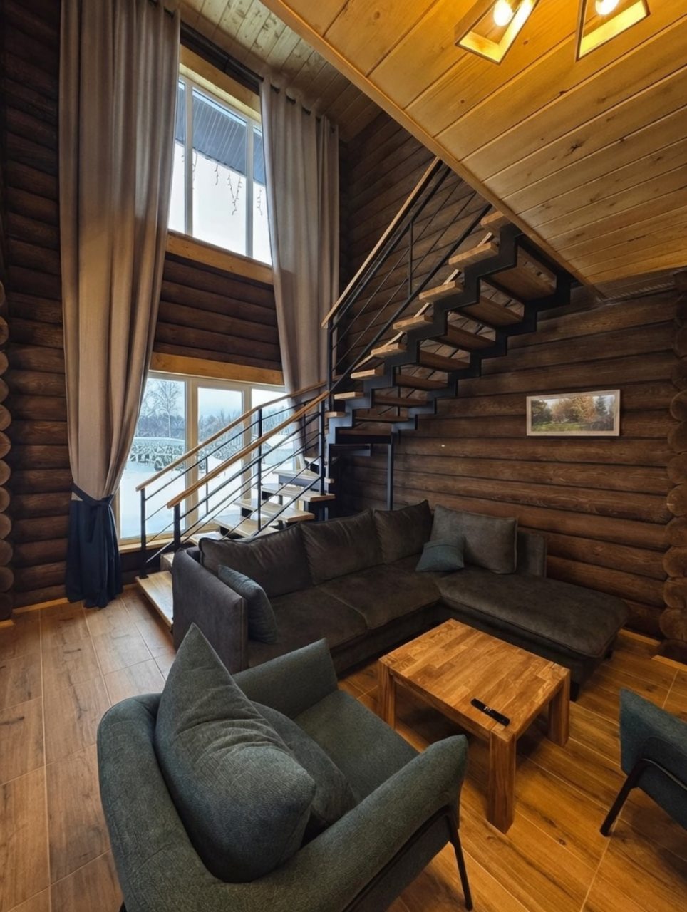 Дом (Дом из сруба №5 с баней, сауной и купелью для 8-10 гостей), База отдыха Ранчо