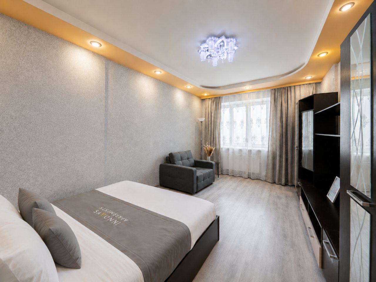 Квартира (Inndays Apartments на Аркадия Шипунова, 8), Апартаменты 2-к квартира в Левобережном р-не