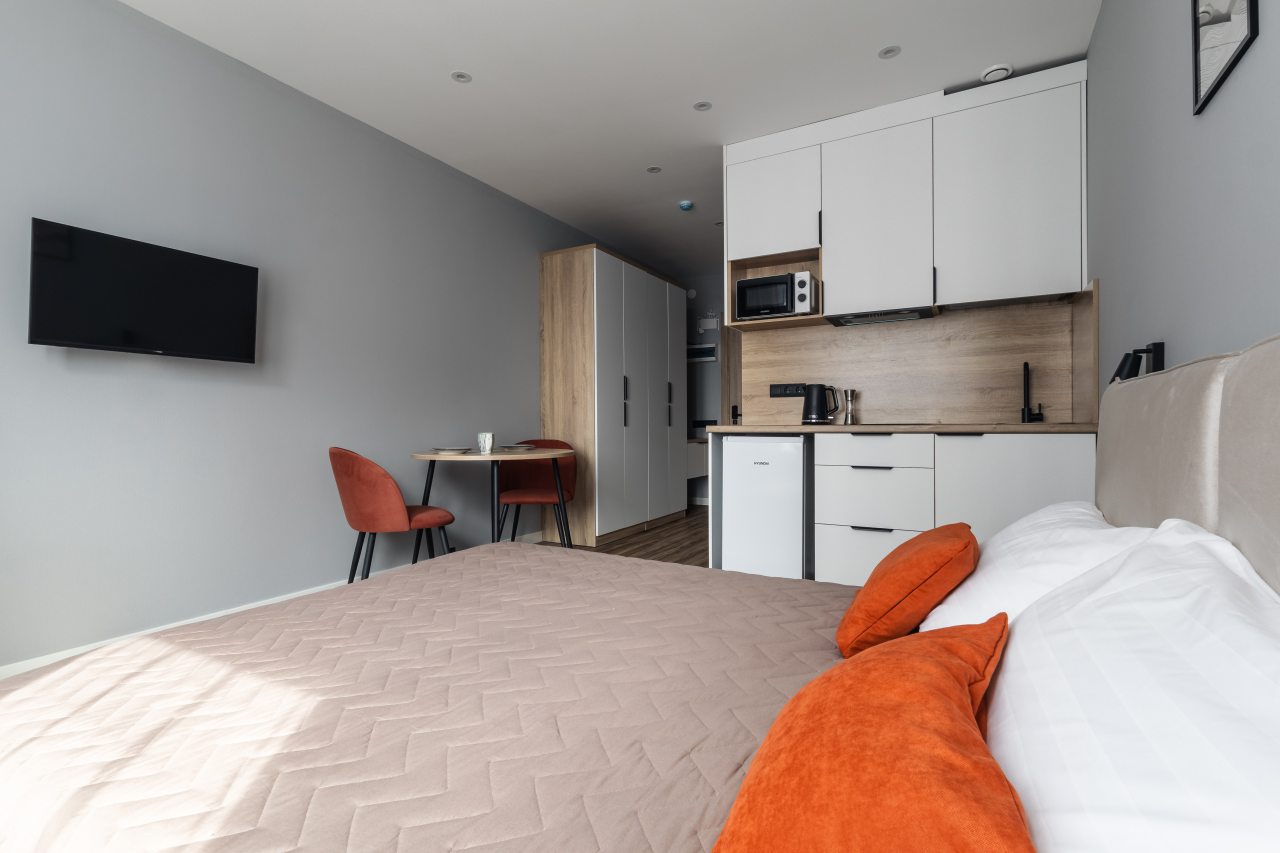 Студио (Myhome Yourhome 924), Апартаменты Myhome Yourhome в апарт-отеле 25/7 Заневский