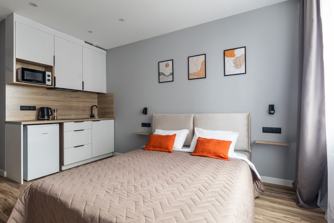 Студио (Myhome Yourhome 924), Апартаменты Myhome Yourhome в апарт-отеле 25/7 Заневский