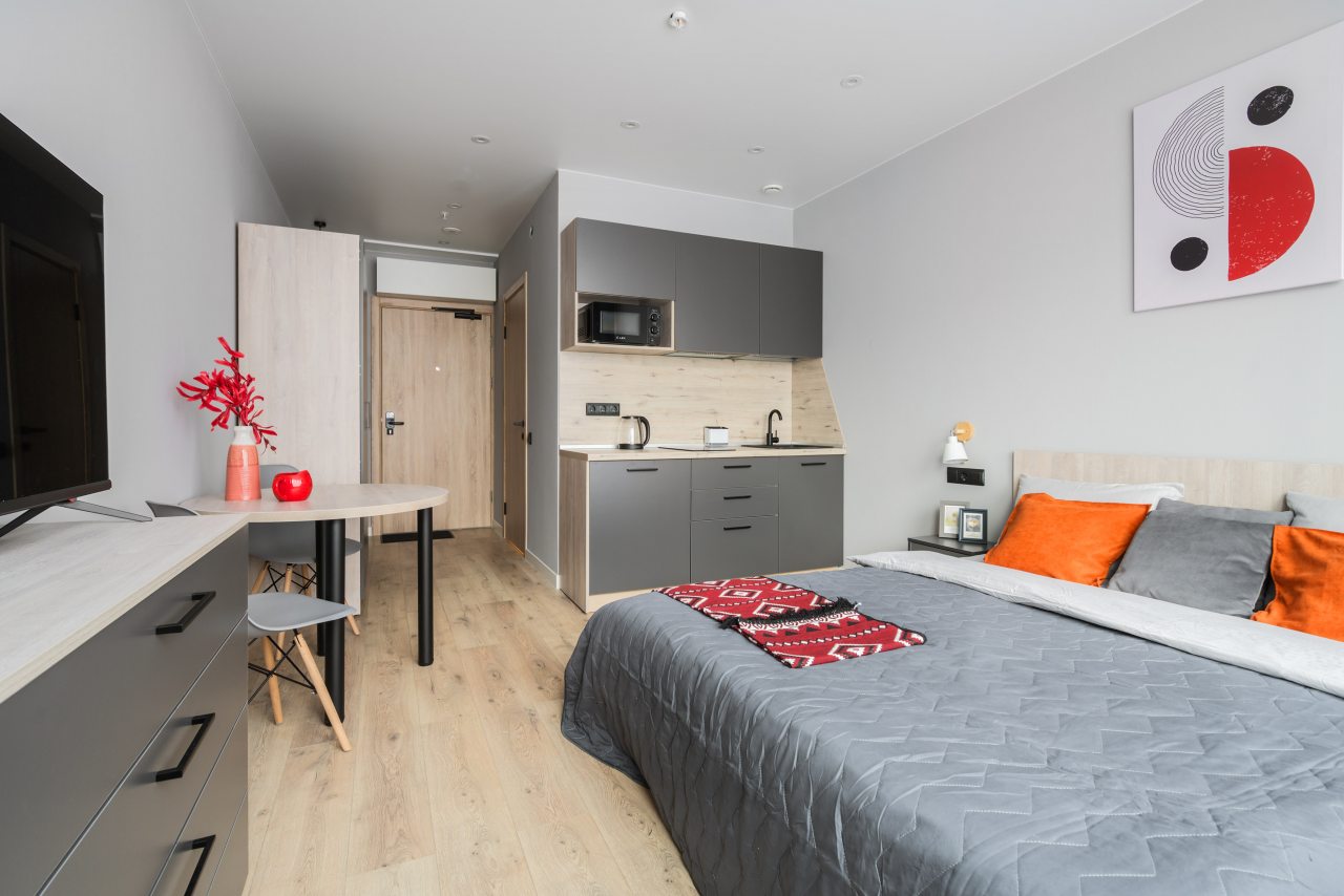 Студио (Студия для двоих), Апартаменты RentalSPb Студия в ЖК GloraX