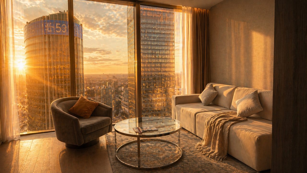 Трёхместный и более (Sky City Moscow 75 этаж! Шикарный вид на МГУ, Парк Победы, Лужники, башни и город! Дизайнерский!), Апартаменты Sky City Moscow