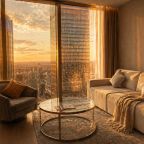 Трёхместный и более (Sky City Moscow 75 этаж! Шикарный вид на МГУ, Парк Победы, Лужники, башни и город! Дизайнерский!), Апартаменты Sky City Moscow