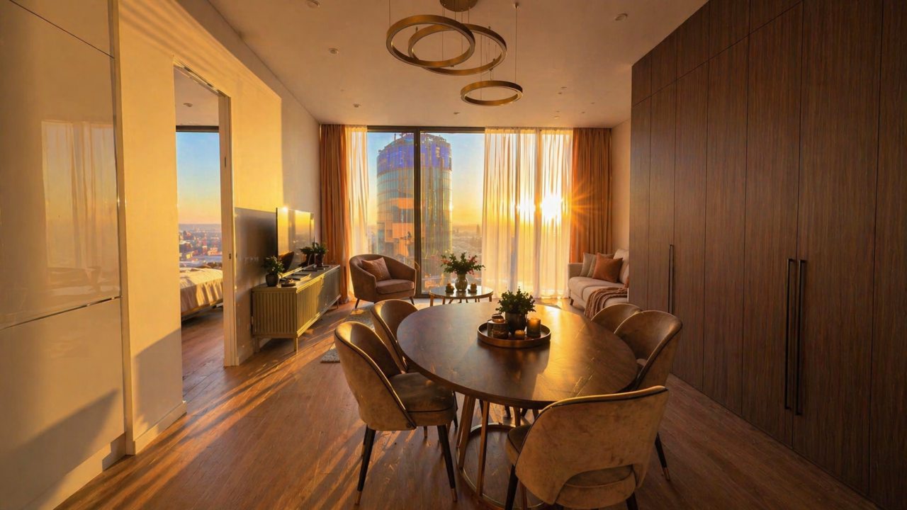 Трёхместный и более (Sky City Moscow 75 этаж! Шикарный вид на МГУ, Парк Победы, Лужники, башни и город! Дизайнерский!), Апартаменты Sky City Moscow