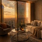 Трёхместный и более (Sky City Moscow 75 этаж! Шикарный вид на МГУ, Парк Победы, Лужники, башни и город! Дизайнерский!), Апартаменты Sky City Moscow
