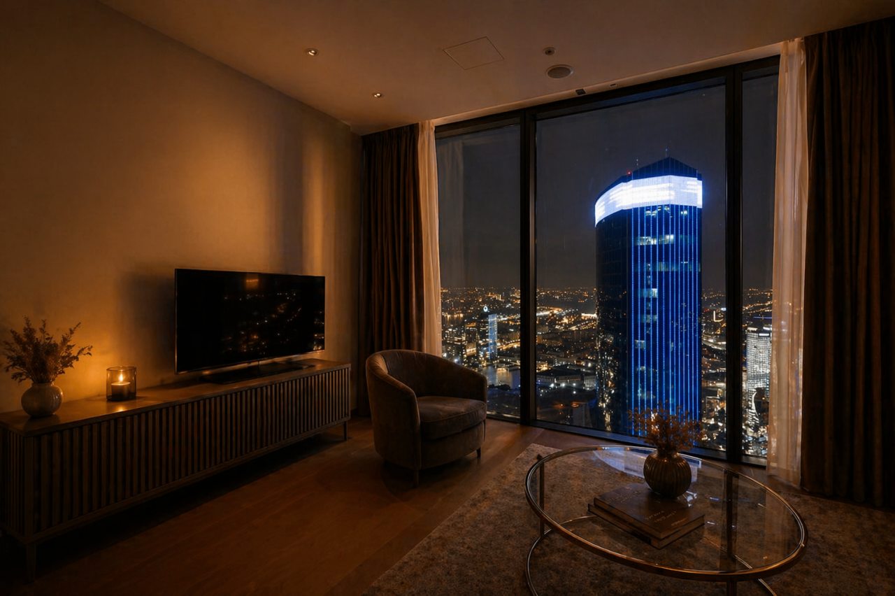 Трёхместный и более (Sky City Moscow 75 этаж! Шикарный вид на МГУ, Парк Победы, Лужники, башни и город! Дизайнерский!), Апартаменты Sky City Moscow