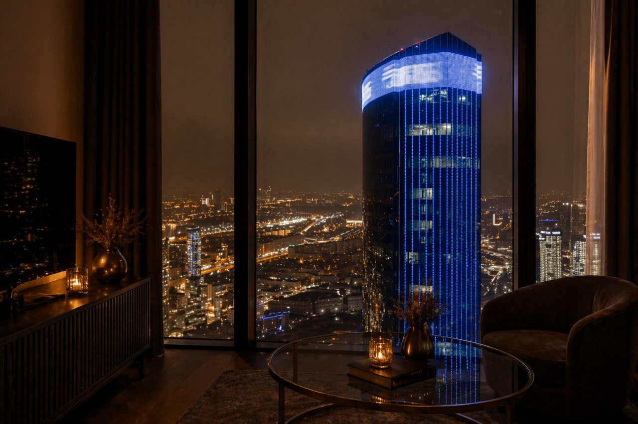 Трёхместный и более (Sky City Moscow 75 этаж! Шикарный вид на МГУ, Парк Победы, Лужники, башни и город! Дизайнерский!), Апартаменты Sky City Moscow