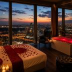 Апартаменты (Sky City Moscow Джакузи у окна на 55 этаже с подсветкой и музыкой! Закатная сторона! Редкий вид на Парк победы и город!), Апартаменты Sky City Moscow