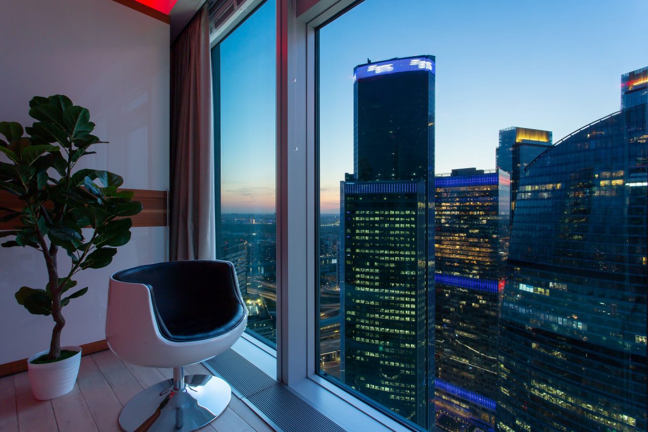 Апартаменты (Sky City Moscow 51 этаж! 140 метров! Саундбар! Подсветка под любое настроение! Дорогой вид на башни и город!), Апартаменты Sky City Moscow