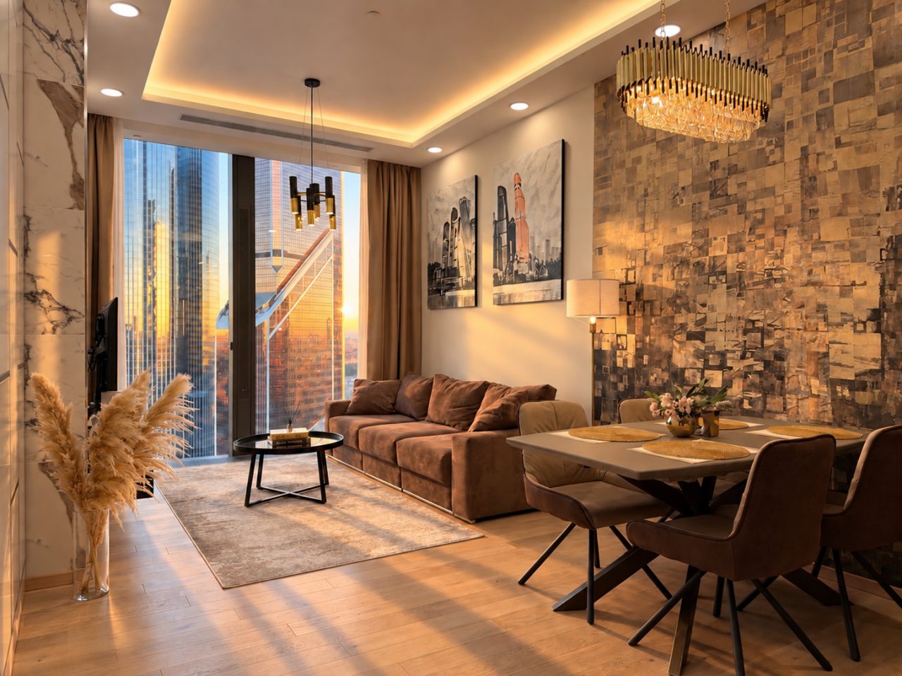 Апартаменты (Sky City Moscow Эксклюзивный мраморный! Редкая широкая панорама на все башни Москва Сити! Алиса Макc!), Апартаменты Sky City Moscow