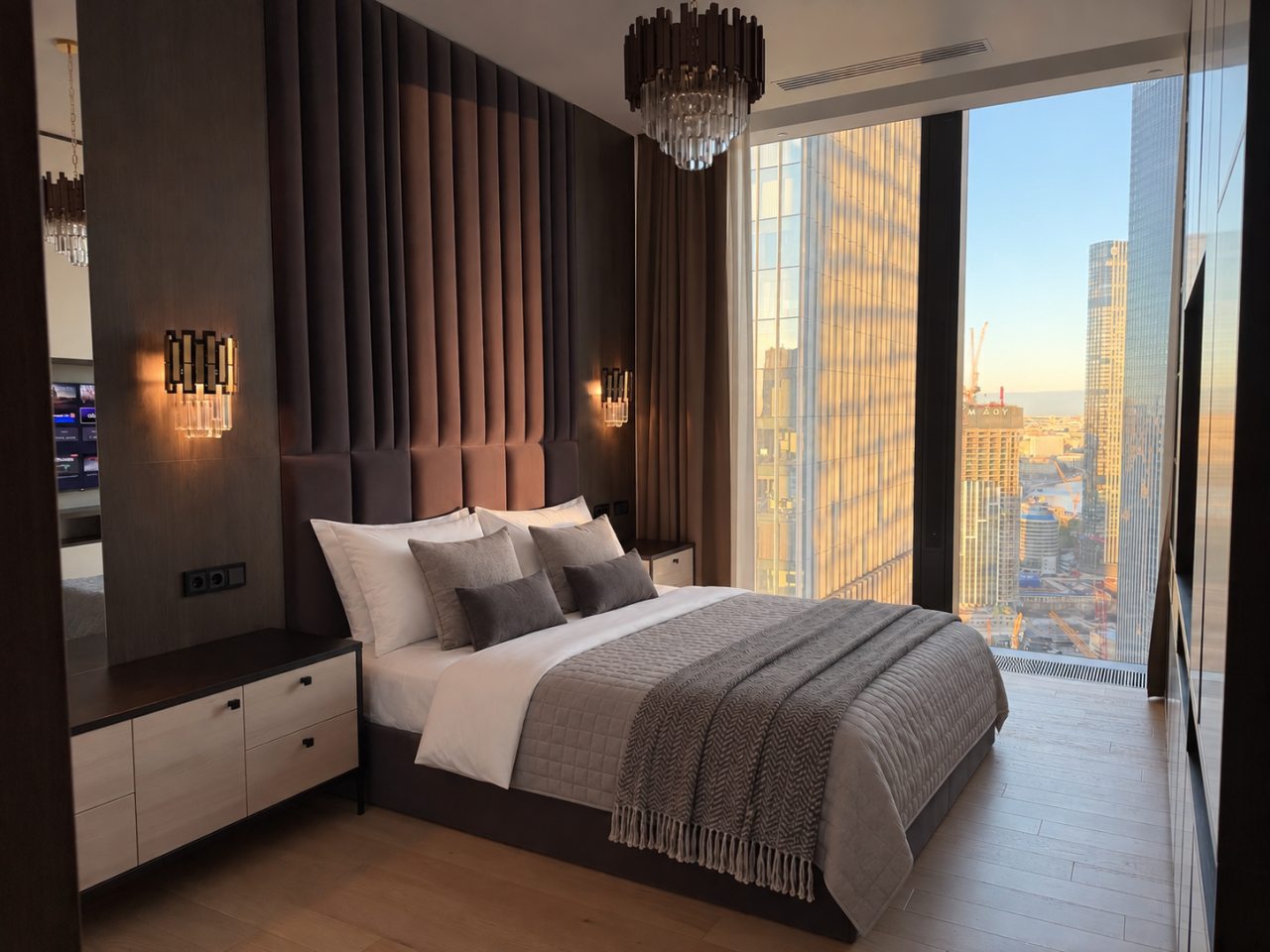 Апартаменты (Sky City Moscow Эксклюзивный мраморный! Редкая широкая панорама на все башни Москва Сити! Алиса Макc!), Апартаменты Sky City Moscow