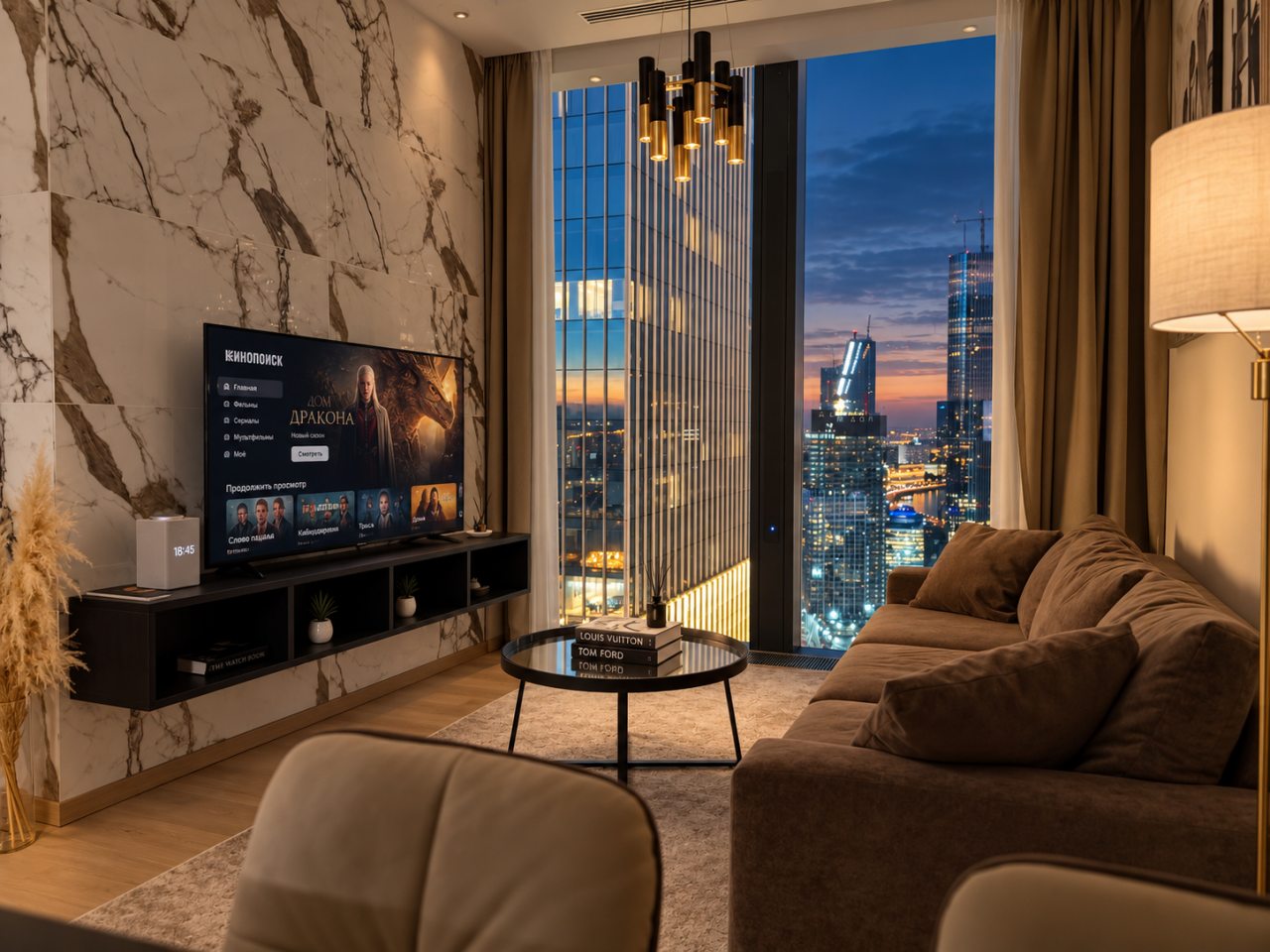 Апартаменты (Sky City Moscow Эксклюзивный мраморный! Редкая широкая панорама на все башни Москва Сити! Алиса Макc!), Апартаменты Sky City Moscow