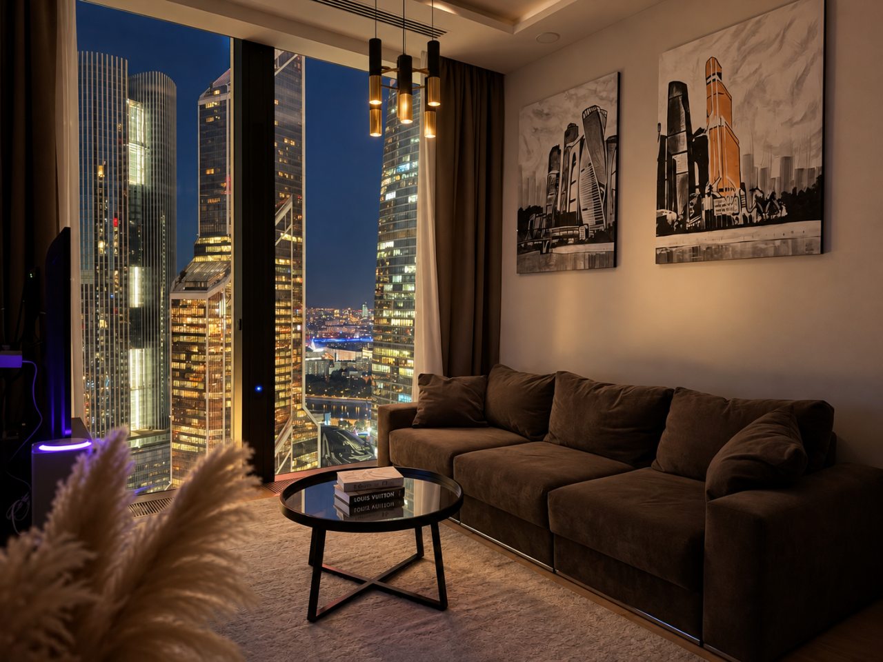 Апартаменты (Sky City Moscow Эксклюзивный мраморный! Редкая широкая панорама на все башни Москва Сити! Алиса Макc!), Апартаменты Sky City Moscow
