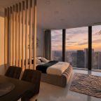 Двухместный (Sky City Moscow Уютная студия с подсветкой и Аэрохоккеем в Москва Сити! Закатная сторона!), Апартаменты Sky City Moscow
