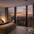 Двухместный (Sky City Moscow Уютная студия с подсветкой и Аэрохоккеем в Москва Сити! Закатная сторона!), Апартаменты Sky City Moscow