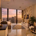 Двухместный (Sky City Moscow Уютная студия с подсветкой и Аэрохоккеем в Москва Сити! Закатная сторона!), Апартаменты Sky City Moscow