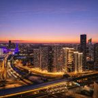 Двухместный (Sky City Moscow Уютная студия с подсветкой и Аэрохоккеем в Москва Сити! Закатная сторона!), Апартаменты Sky City Moscow