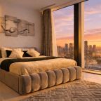 Двухместный (Sky City Moscow Уютная студия с подсветкой и Аэрохоккеем в Москва Сити! Закатная сторона!), Апартаменты Sky City Moscow