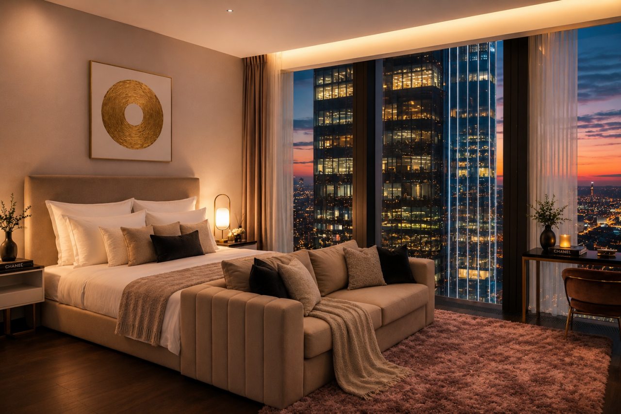 Апартаменты (Sky City Moscow LUX Студия с большим окном с видом на все башни и город!), Апартаменты Sky City Moscow