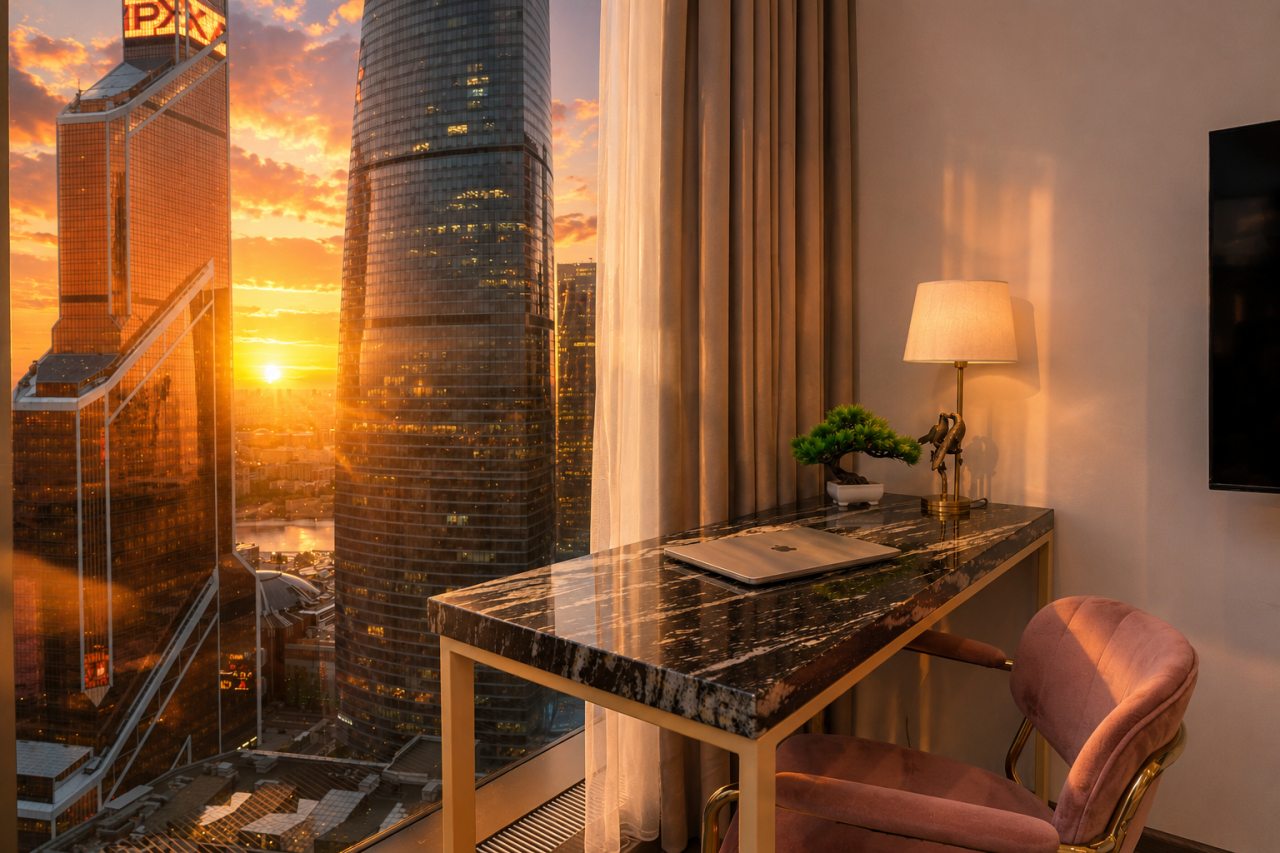 Апартаменты (Sky City Moscow LUX Студия с большим окном с видом на все башни и город!), Апартаменты Sky City Moscow