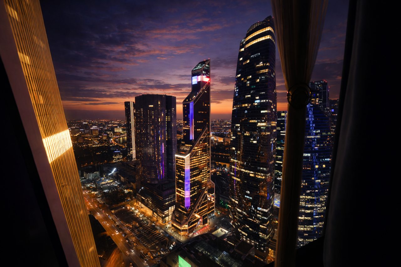 Двухместный (Sky City Moscow Уютная студия на 51 этаже с уникальным видом на все башни Москва Сити), Апартаменты Sky City Moscow
