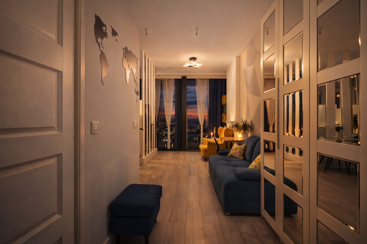 Двухместный (Sky City Moscow Уютная студия на 51 этаже с уникальным видом на все башни Москва Сити), Апартаменты Sky City Moscow