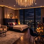 Апартаменты (Sky City Moscow Уютная Студия на 43 этаже с видом на закат! Lux дизайн! Виден весь город!), Апартаменты Sky City Moscow