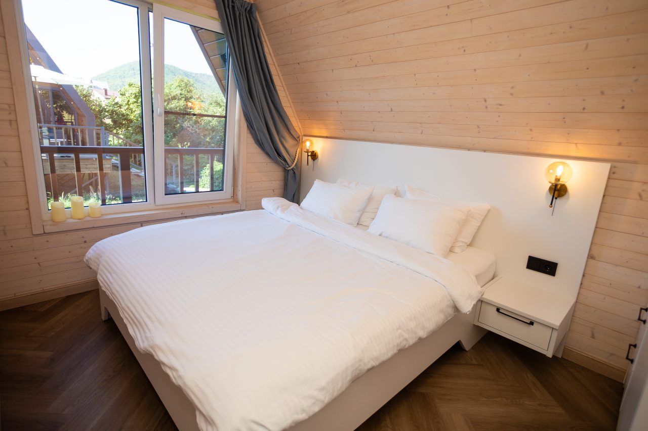 Дом (А-Фрейм Морской с 2мя отдельными спальнями), Коттедж Leo Land Glamping