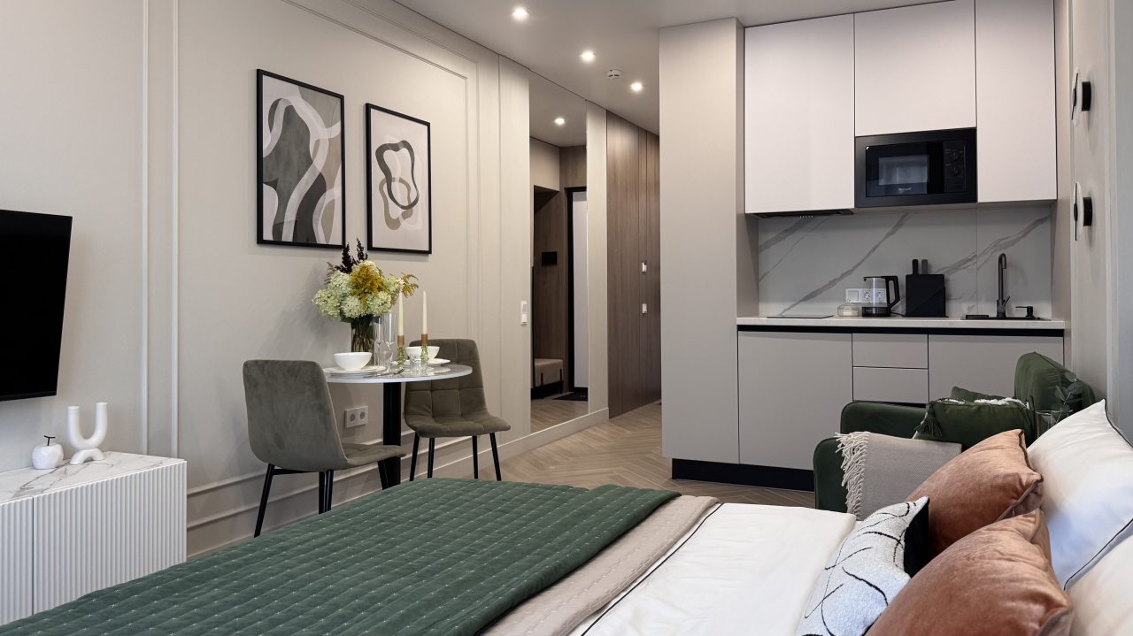 Студио (Avocado с видом на лес), Апартаменты Nort на Родионова