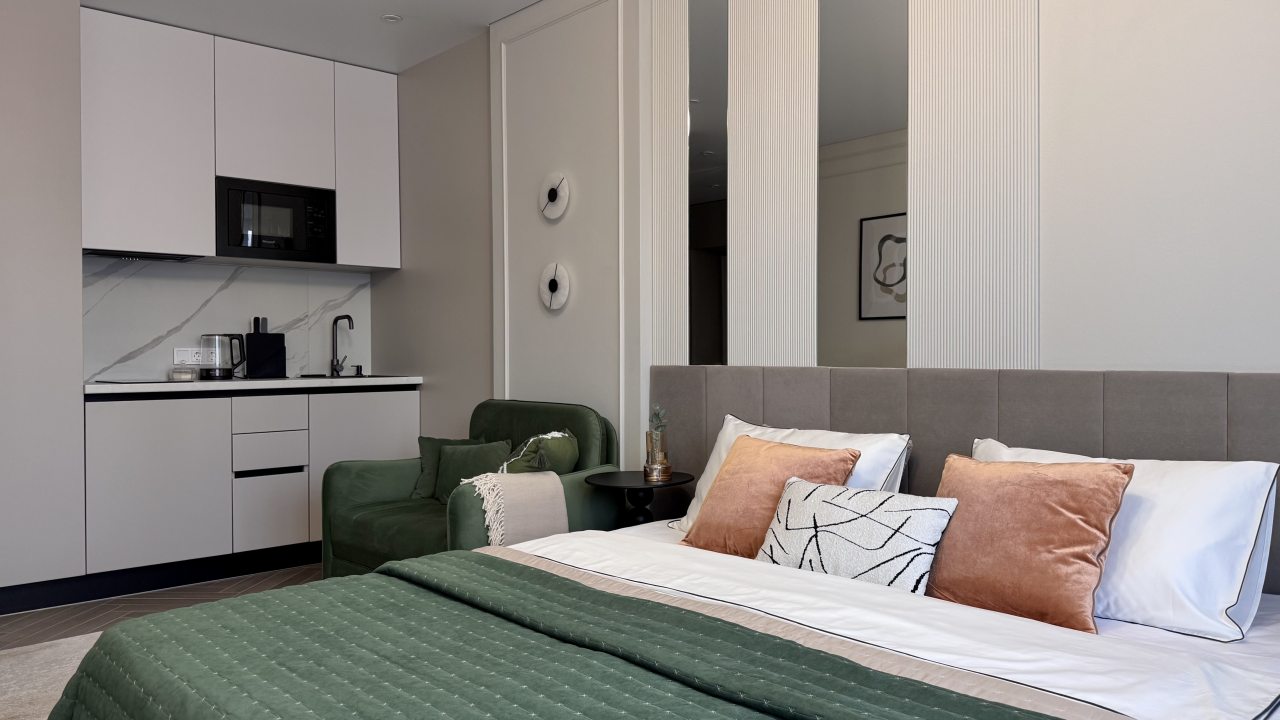 Студио (Avocado с видом на лес), Апартаменты Nort на Родионова