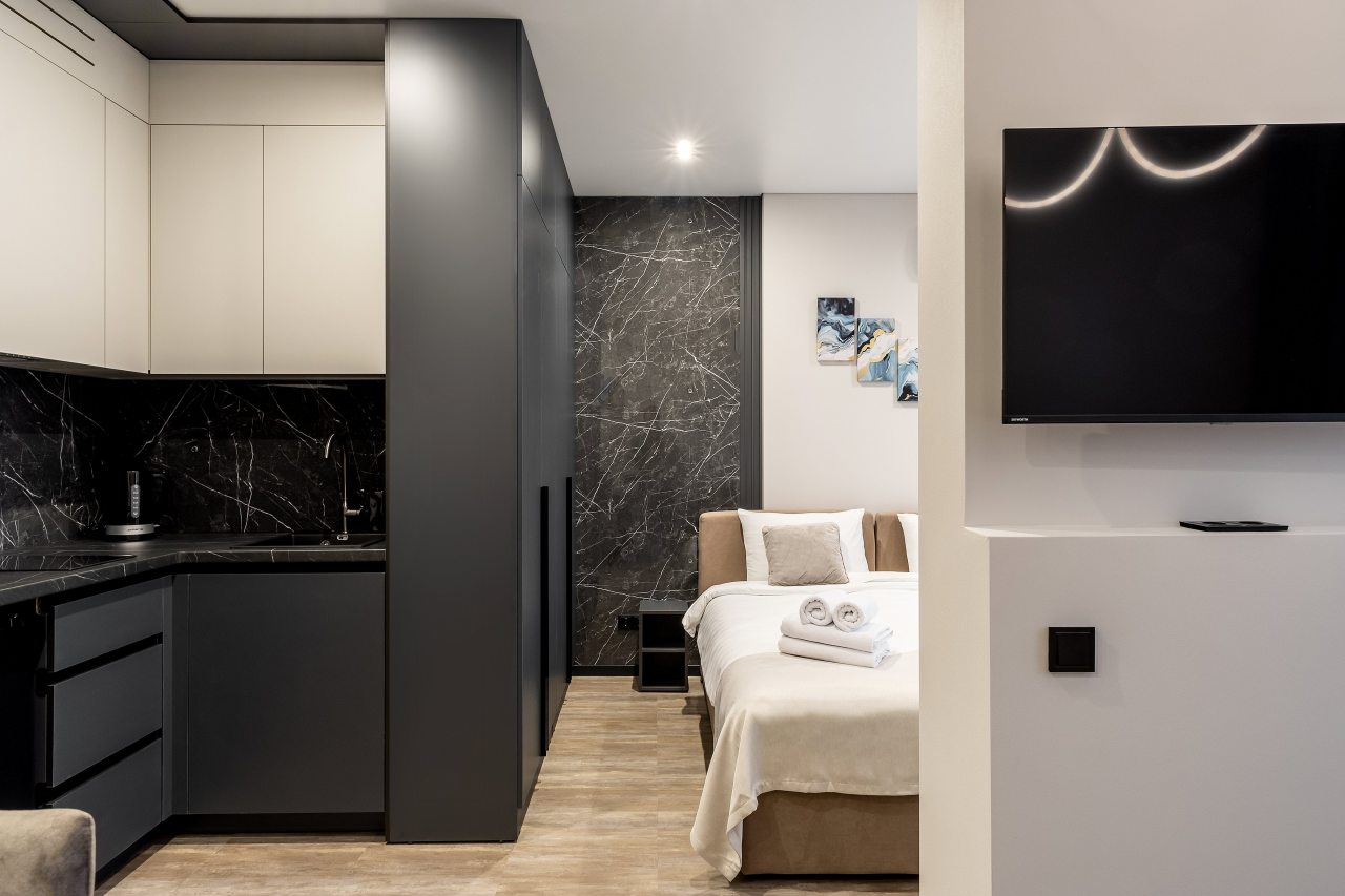 Студио (Daily с кухней и видом на город), Апартаменты Nort на Родионова