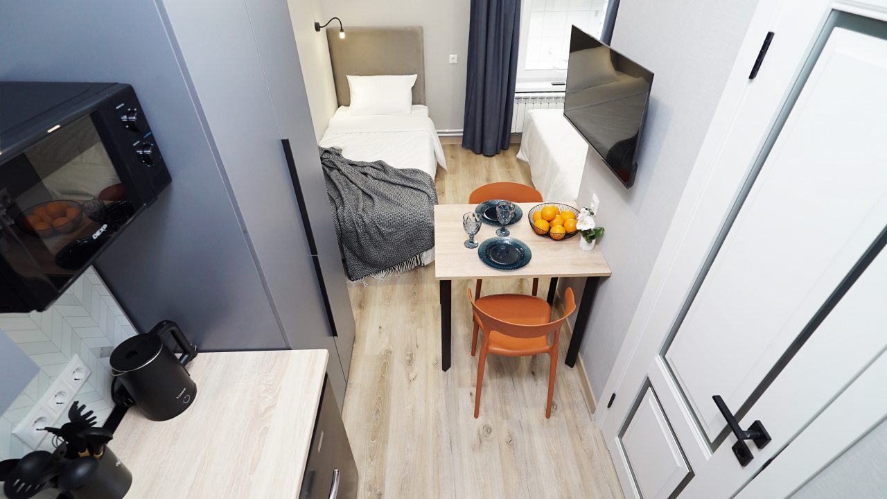 Апартаменты (Студия с двуспальной кроватью и мини кухня), Апартаменты Vizit на Габдуллы Тукая 62А