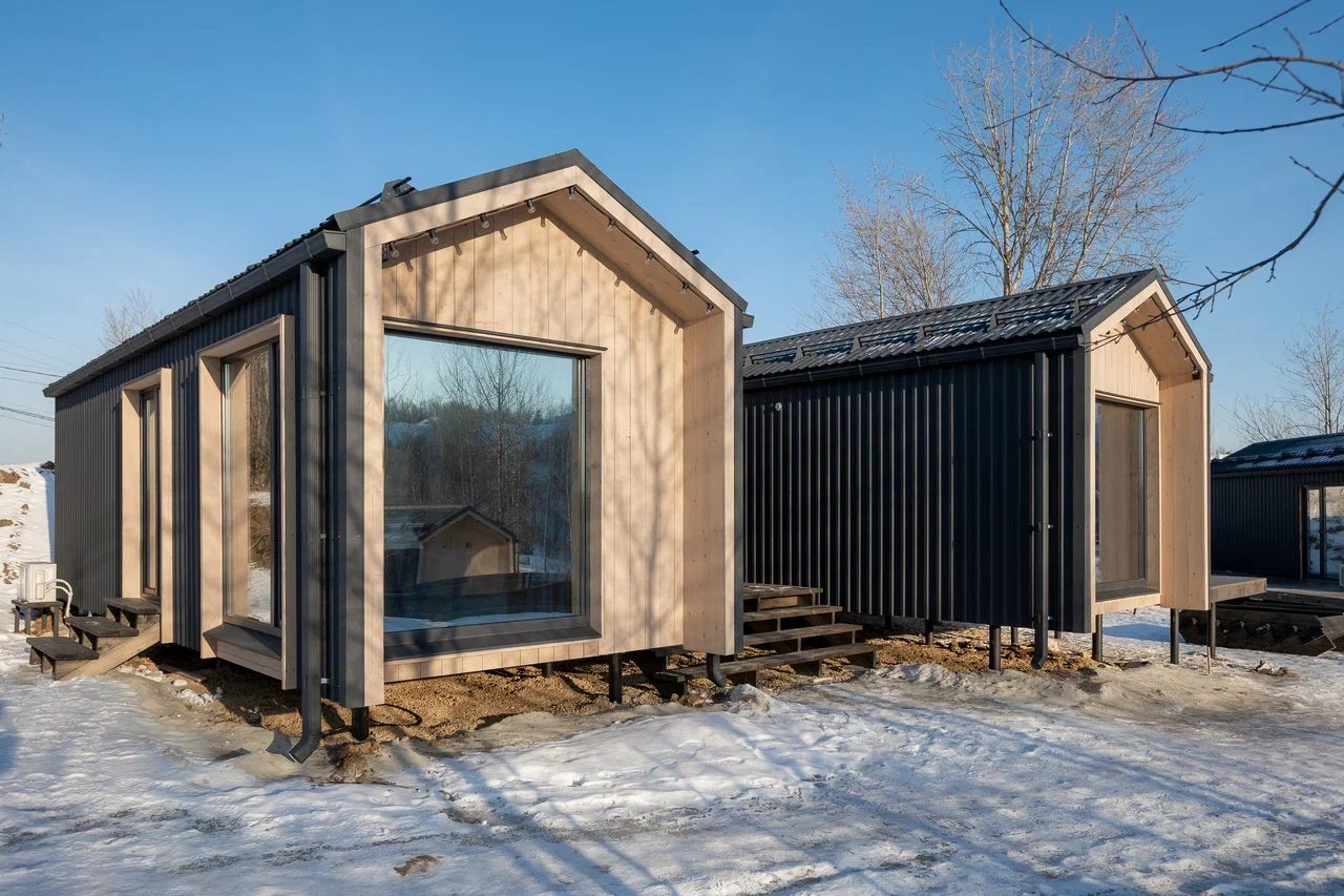 Четырехместный (Дабл-хаус. Два двухместных домика объединенные общей террасой), Гостиница Гнездо Мамонта