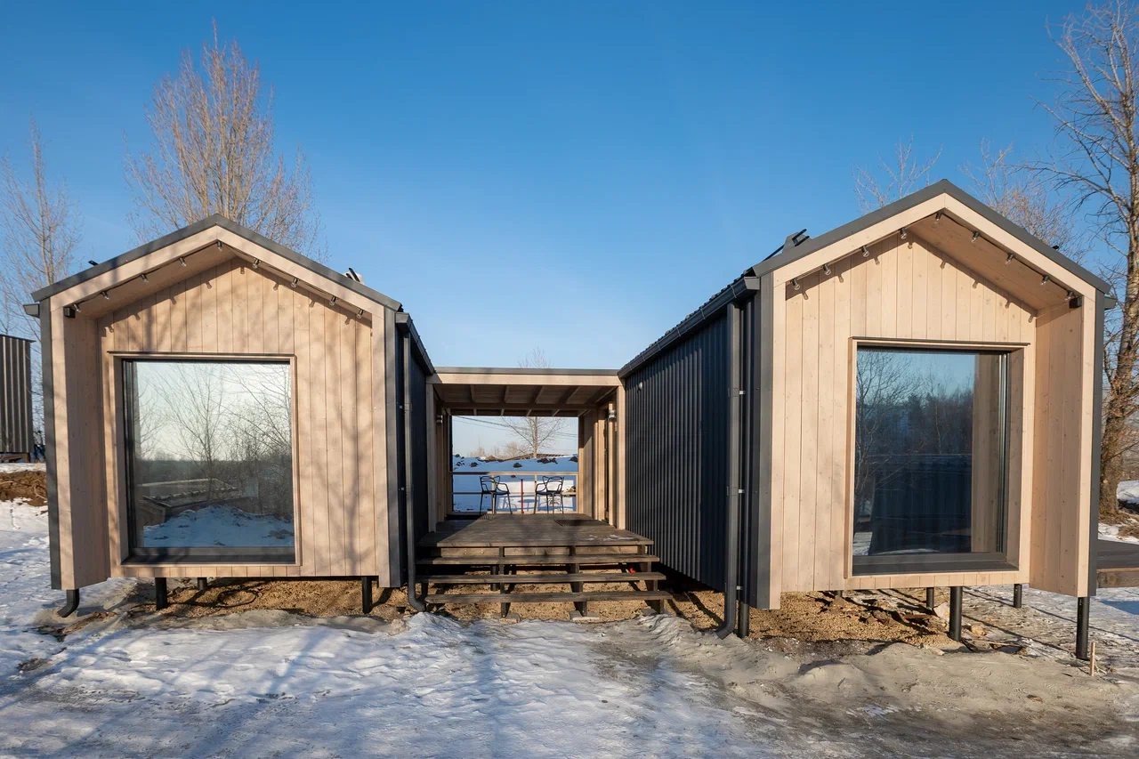 Четырехместный (Дабл-хаус. Два двухместных домика объединенные общей террасой), Гостиница Гнездо Мамонта