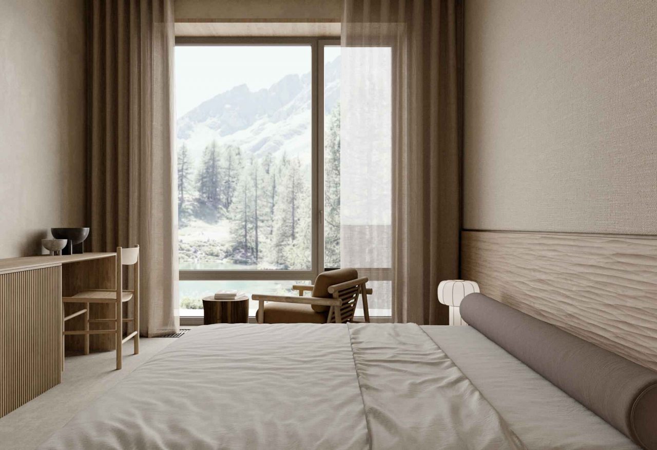 Панорамный вид на реку и горы.