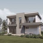 Двухэтажный дом на первой береговой линии.