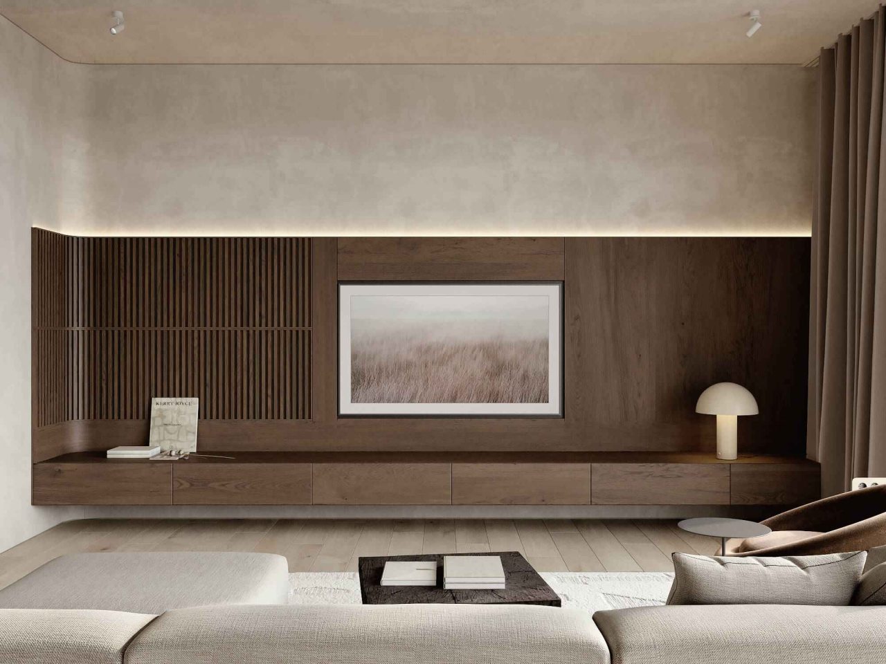 Просторная кухня-гостиная и две спальни.